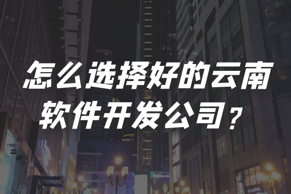 怎么選擇好的云南軟件開發(fā)公司？